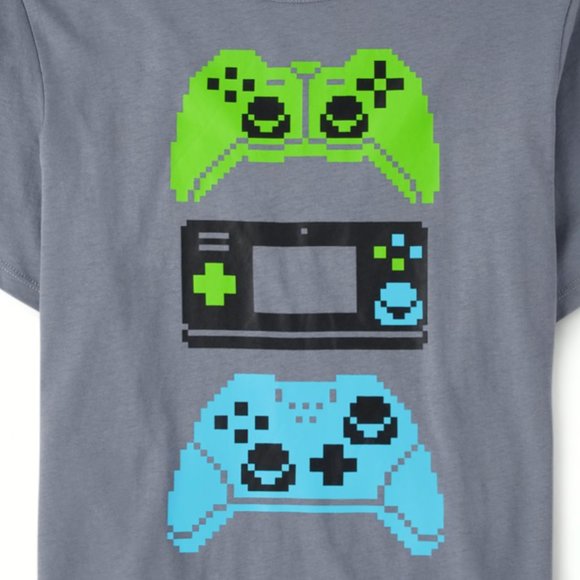 The Childrens Place Boy Video Gamer Graphic Tee-Short Sleeve-XXL(16)- Grey NWT - Picture 2 of 4